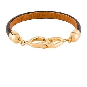Louis Vuitton Gold Clasp Brown Bracelet